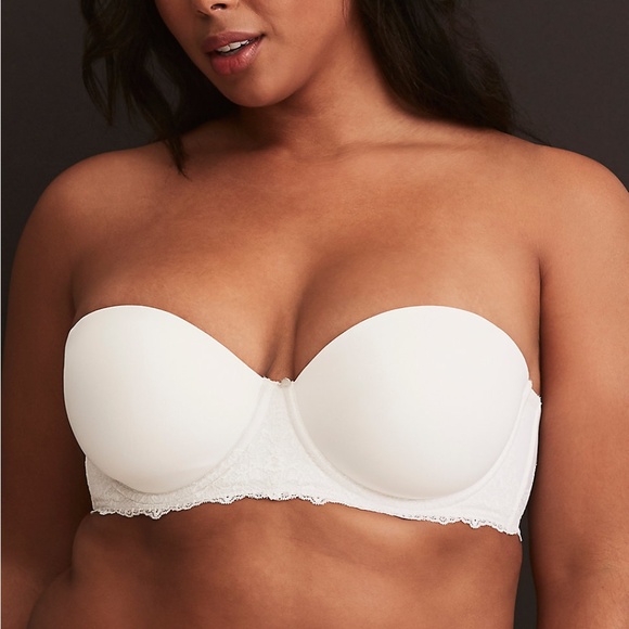 torrid Other - Torrid White Microfiber & Lace Strapless Bra 42G
